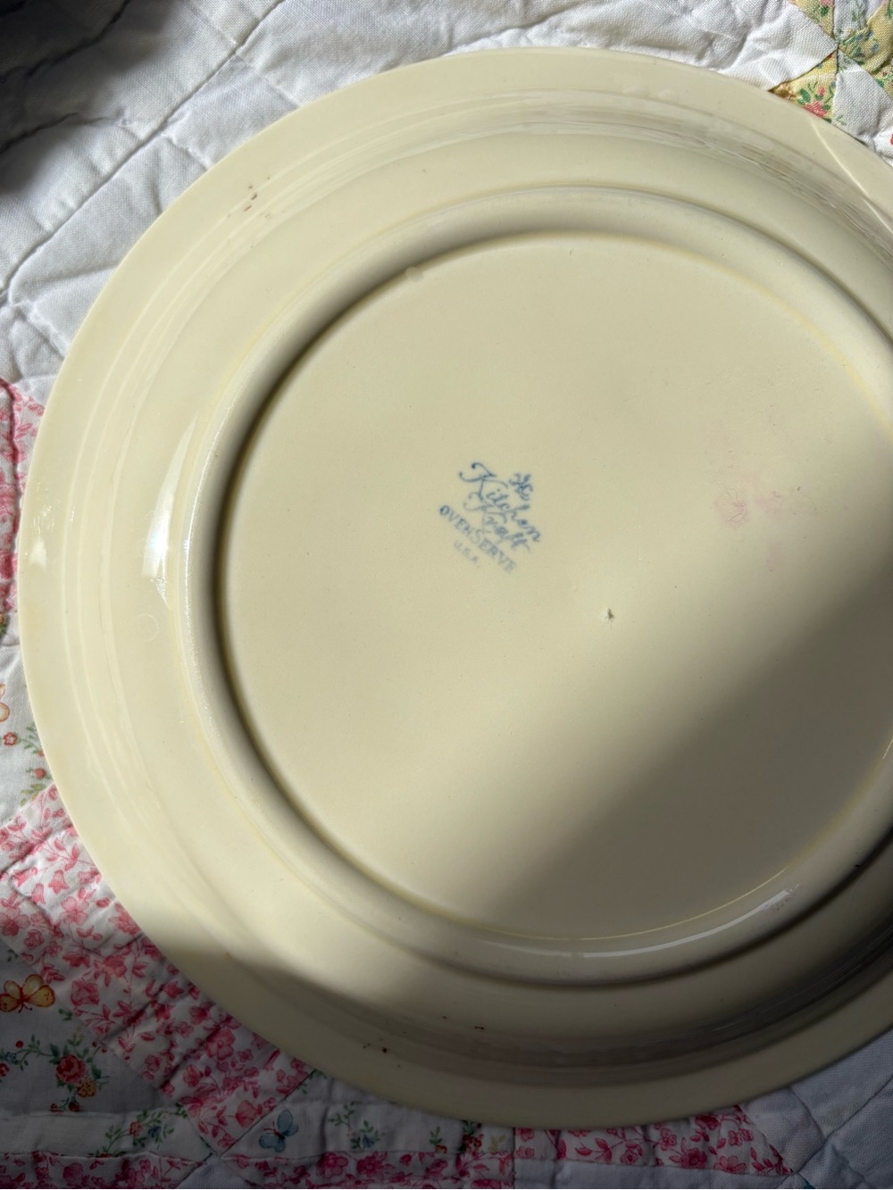 Vintage Kitchen Kraft Cream Floral Ceramic Serving Plate Bowl Floral Tulip MCM - Picture 8 of 14